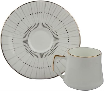 Evaliza Direction Lines 6 Kişilik Kahve Fincan Takımı 80 ml
