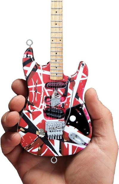 EVH Minature Guitars EVH Frankenstein Mini Replika Gitar Van Halen (EVH001), kırmızı ve beyaz, kırmızı/beyaz