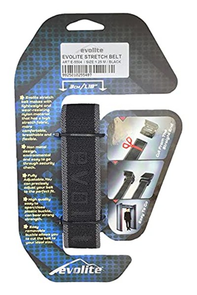 Evolite Stretch Outdoor Kemer Siyah 125 125