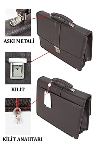 Evrak Omuz ve El Çantası Kilit Mekanizmalı A4 Kağıt Uyumlu Omuz Askılı