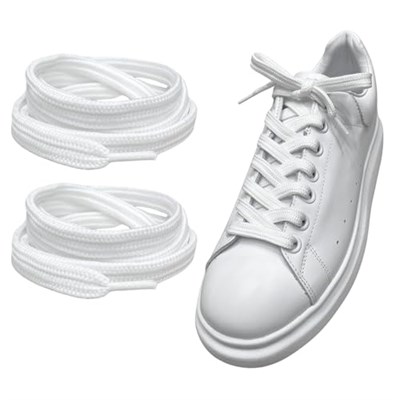 Exclusive 120 cm Yassı Spor Ayakkabı Bağcığı, Çift Katmanlı Örgülü Sneakers Bağcık, 1 Çift
