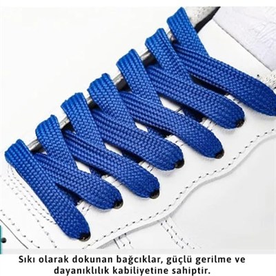 Exclusive 120 cm Yassı Spor Ayakkabı Bağcığı, Çift Katmanlı Örgülü Sneakers Bağcık, 1 Çift