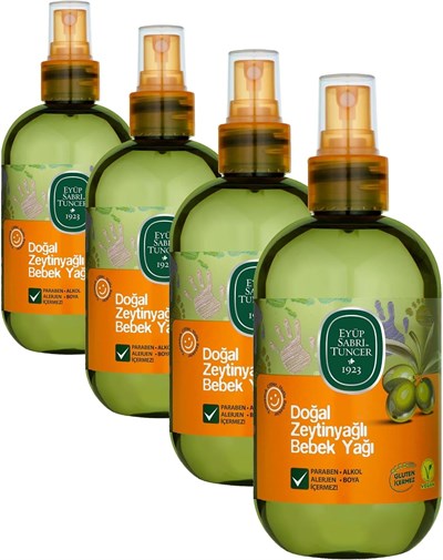 Eyüp Sabri Tuncer Doğal Zeytinyağlı Bebek Yağı, Pet Şişe, 1 Paket, 280 ml - Seçenekler: 280 ml (Pack of 1), 280 ml (Pack of 1) (4 paketi)
