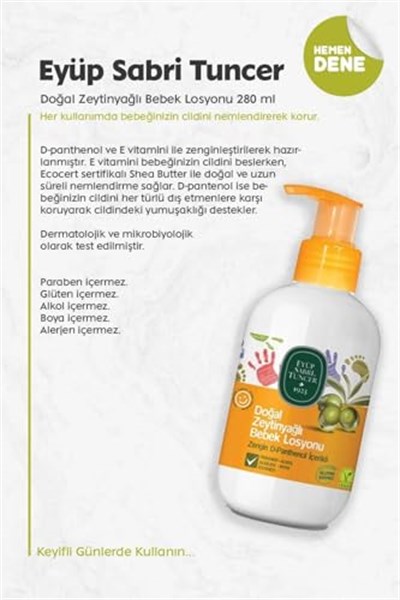 Eyüp Sabri Tuncer Doğal Zeytinyağlı Bebek Şampuanı (600 Ml)