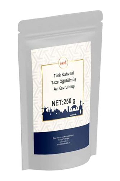 Ezel Türk Kahvesi – Az Kavrulmuş ve Taze Öğütülmüş 250gr - Zipli Ambalaj
