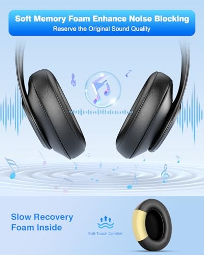 F FEYCH Beats Studio 3 & Beats Studio 2 (B0500/ B0501) için Beats Studio Yedek Kulak Pedleri 2 Parça Gürültü Yalıtımı Rahat Bellek Köpüğü Kulak Yastıkları (Siyah)