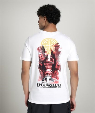 F1 China Erkek Beyaz Günlük Stil T-Shirt 63017402
