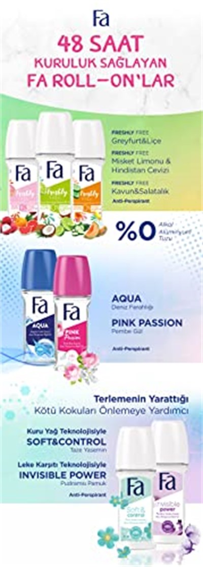 Fa Kadın Soft & Control Roll-On 50 ml Yasemin Kokulu 1 Adet - Seçenekler: Tekli, İkili