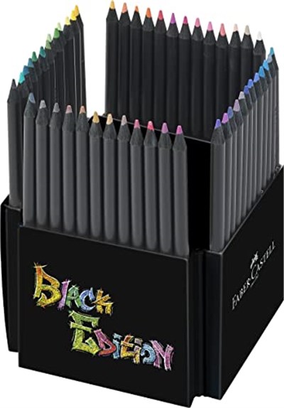 Faber-Castell 116450 - Renkli kalemler Blackwood, Black Edition, 50li kutu, parlak renkler, yumuşak çizgili, siyah ahşap