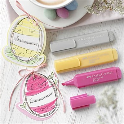 Faber-Castell Fosforlu Kalem Seti, 8’li, Pastel Renkler, Yeniden Doldurulabilir, 3 Farklı Çizgi Kalınlığı, Dayanıklı Mürekkep