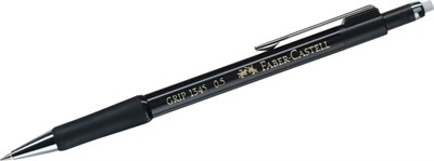 Faber-Castell Grip 1345 Versatil Kalem, 0.5 mm, Siyah 2022, Silgili, Saklanabilir Metal Uç, Ergonomik Tutuş