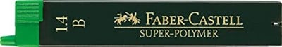 Faber-Castell İnce Uç Süper Polimer, 1,4 mm, Sertlik Derecesi B, 12 Uç, Kutuda