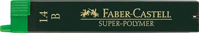 Faber-Castell İnce Uç Süper Polimer, 1,4 mm, Sertlik Derecesi B, 12 Uç, Kutuda