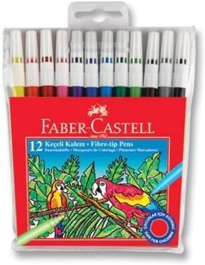 Faber-Castell Keçeli Kalem 12 Renk, Parlak Renkler, Su Bazlı Yıkanabilir Mürekkep, Çocuklar İçin Güvenli - Seçenekler: 12 Renk, 20 Renk