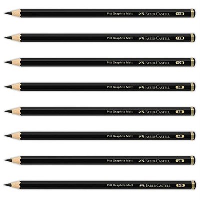 Faber-Castell Pitt Matt Dereceli Kurşun Kalem, 4B, Ultra Mat, Parlama Yapmaz, Siyah Beyaz Çizimler İçin, Teknik Çizim ve Eskiz İçin Dayanıklı Uç | Çizimler ve eskizler için yüksek ton yoğunluğuna sahi