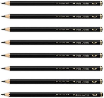 Faber-Castell Pitt Matt Dereceli Kurşun Kalem, 4B, Ultra Mat, Parlama Yapmaz, Siyah Beyaz Çizimler İçin, Teknik Çizim ve Eskiz İçin Dayanıklı Uç | Çizimler ve eskizler için yüksek ton yoğunluğuna sahi