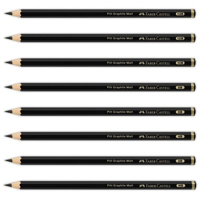 Faber-Castell Pitt Matt Dereceli Kurşun Kalem, 4B, Ultra Mat, Parlama Yapmaz, Siyah Beyaz Çizimler İçin, Teknik Çizim ve Eskiz İçin Dayanıklı Uç | Çizimler ve eskizler için yüksek ton yoğunluğuna sahi