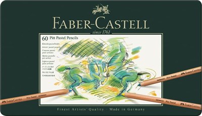 Faber-Castell Pitt Pastel Boya Kalemi, 60 Renk, Yüksek Pigment, Solmaya Dirençli, Fırça ve Parmakla Dağılabilir, Yuvarlak Gövde