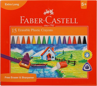 Faber-Castell Silinebilir Mum Boya, 15 Renk - Seçenekler: 15 Renk, 25 Renk