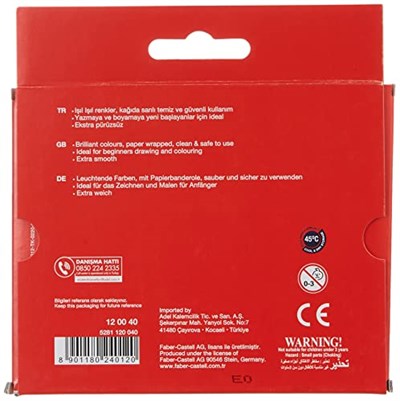 Faber-Castell Süper Yıkanabilir Mum Boya, 12 Renk, Leke Bırakmaz, Jumbo Boy, Parlak ve Yoğun Renkler