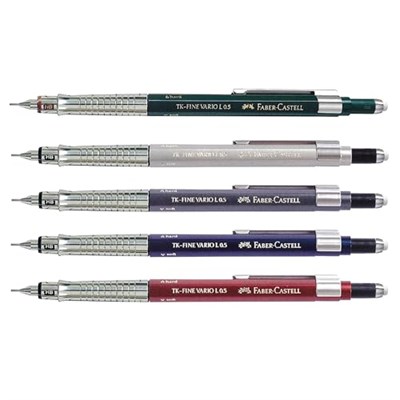 Faber-Castell Vario Lüx Versatil Kalem, 0.5 mm Uç, Sertlik Ayarlı Metal Uç, Silgili, Ergonomik Tutuş, Yeşil - Seçenekler: 0.5, 0.3-0.35, 0.9-10