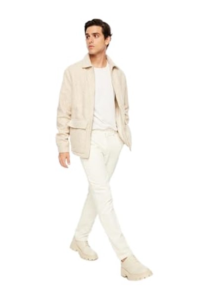 Fabrika Kırık Beyaz Normal Chino Pantolon, F3WM-PNT168