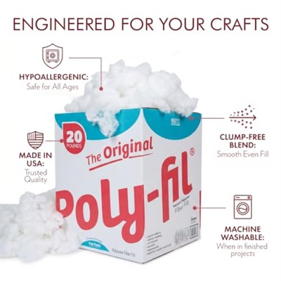 Fairfield Poly-Fil Premier 100% Polyester Fiberfill-20lb Box -PFLB20
