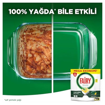 Fairy Hepsi Bir Arada Bulaşık Makinesi Deterjanı Kapsülü/Tableti 100 Yıkama Limon Kokulu