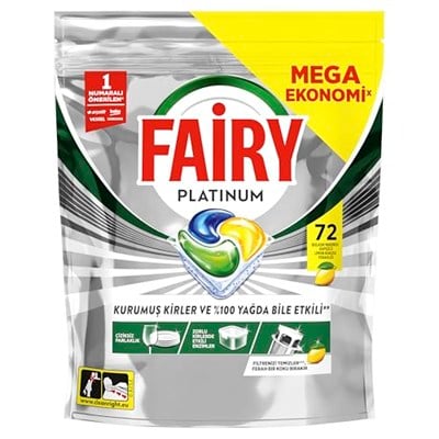 Fairy Platinum Bulaşık Makinesi Deterjanı Kapsülü/Tableti 72 Yıkama Limon Kokulu