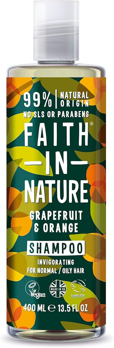 FAITH IN NATURE %99 Doğal Tazeleyici Şampuan Normal & Yağlanmaya - Kepeğe Meyilli Saçlar İçin (Greyfurt & Portakal, 400 ml) - Seçenekler: 400 ml (Pack of 3), 400 ml (Pack of 3) (2 paketi)