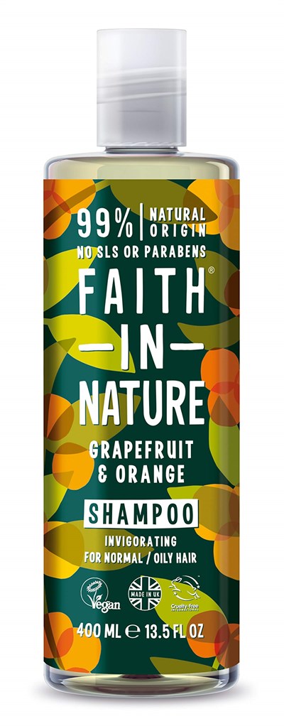 FAITH IN NATURE %99 Doğal Tazeleyici Şampuan Normal & Yağlanmaya - Kepeğe Meyilli Saçlar İçin (Greyfurt & Portakal, 400 ml) - Seçenekler: 400 ml (Pack of 3), 400 ml (Pack of 3) (2 paketi)