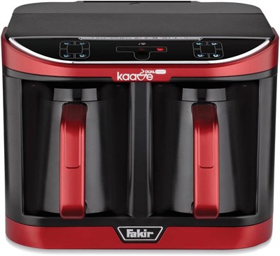 Fakir Kaave Dual Pro Türk Kahvesi Makinesi, 1470 W, 8 Fincan Kapasite, 2.3 L Hazne, 30.5 x 26 x 24.5 cm, Rouge
