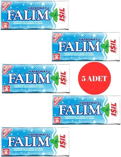 Falım Işıl Karbonat ve Nane Aromalı Şekersiz Sakız (5 ADET)