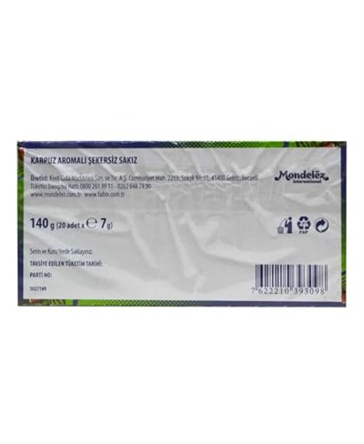Falim Şekersiz Sakız Karpuz Aromalı 5 li 7gr x 20 Adet