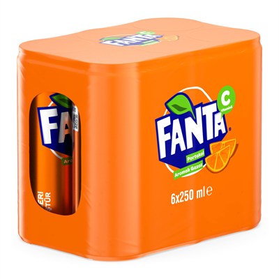 Fanta Portakal Aromalı Kutu 6x250 ml