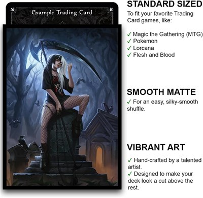 Fantasy North - Riley - Babanın Küçük Şeytanı - 100 Pürüzsüz Mat TCG Ticaret Kartı Kılıfı - Anime - Magic MTG Komutanı Pokemon ve Diğer Kart Oyunlarına Uyar - Oyun Kartı Kılıfları