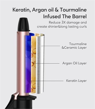 FARERY Seyahat boyutu saç maşası çift voltaj, Mini saç maşası, kısa saçlar için 1/2 inç namlu, Keratin ve Argan yağı infüzyonlu seramik mini saç bigudi, saklama çantalı seyahat saç bigudi