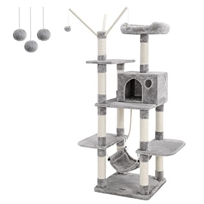 Feandrea Tırmalama Direği, Hamak, Mağara, Sisal Direk, Açık Gri Pct86 W, 1 Adet (1li Paket)