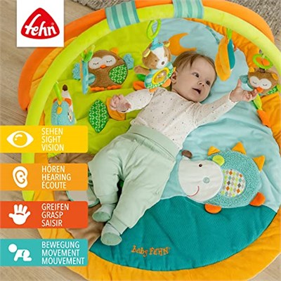 Fehn 3 boyutlu aktivite battaniyesi ve oyun matı, 5 çıkarılabilir oyuncaklı, 0+ yaş, Orman