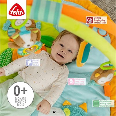Fehn 3 boyutlu aktivite battaniyesi ve oyun matı, 5 çıkarılabilir oyuncaklı, 0+ yaş, Orman