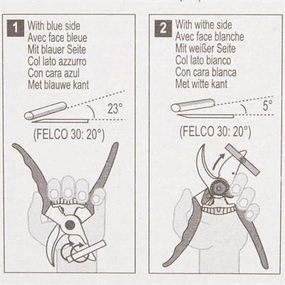 Felco Seramik Bileme Taşı Model 902 Yüksek Saflık Çift Taraflı Korundum Orta Mavi Taraf İnce Beyaz Taraf Hassas Kesim Bıçakları Keskinleştirir Bıçaklar Makaslar 100mm