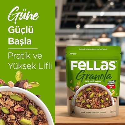 Fellas Granola Antep Fıstığı ve Kakao 200 gr