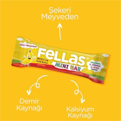 Fellas Kids Meyve Bar, Muzlu ve Kakaolu, 28gr x 12 Adet - Seçenekler: 28gr, 28gr (3 paketi)