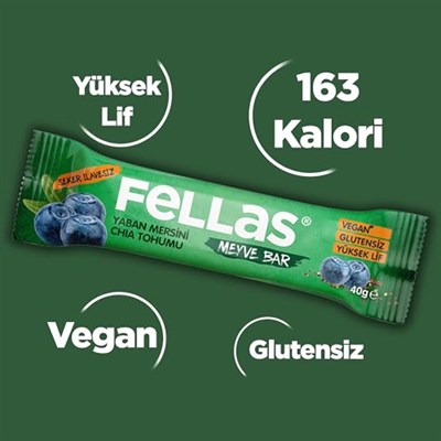 Fellas Meyve Bar, Chialı ve Yaban Mersinli, 40gr x 12 Adet