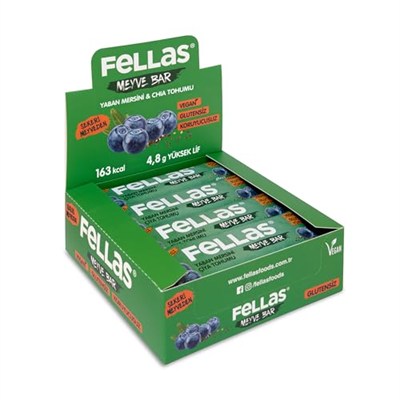 Fellas Meyve Bar, Chialı ve Yaban Mersinli, 40gr x 12 Adet