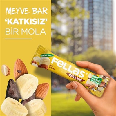 Fellas Meyve Bar, Muzlu ve Bademli, 35gr x 12 Adet