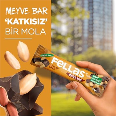 Fellas Meyve Bar, Yer Fıstığı ve Kakaolu, 35gr x 12 Adet - Seçenekler: 35gr x 12 adet, 35gr x 12 adet (2 paketi)