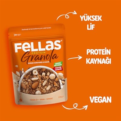Fellas Protein Granola Karışık Kuruyemiş ve Kakao 270 gr