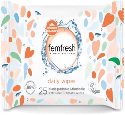 Femfresh Aloe Vera & Calendula Özlü Dış Genital Bölge 25li Islak Mendili (1 x 25 Adet)