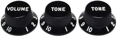 Fender Stratocaster® Knobs, Black (Ses, Tone) (3)